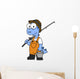Illustration Allosaurus Fisherman Wall Decal
