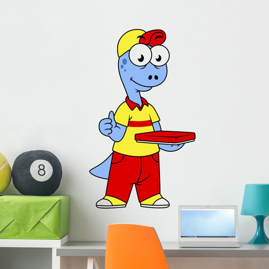 Illustration Brontosaurus Delivery Person Wall Decal