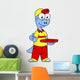Illustration Brontosaurus Delivery Person Wall Decal