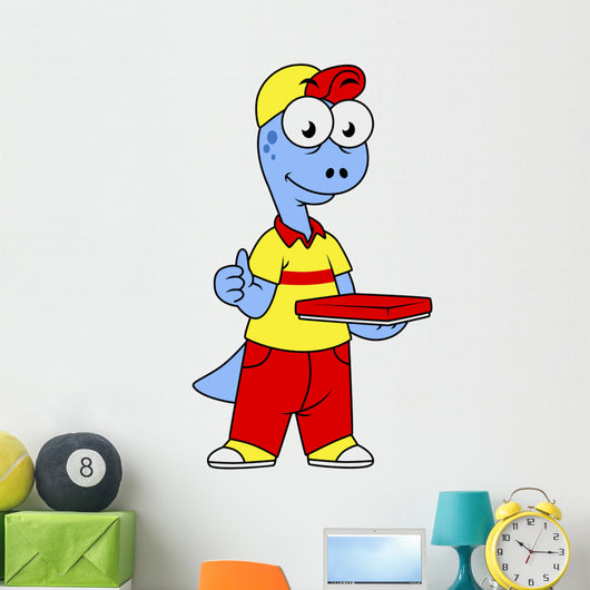 Illustration Brontosaurus Delivery Person Wall Decal