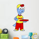Illustration Brontosaurus Delivery Person Wall Decal