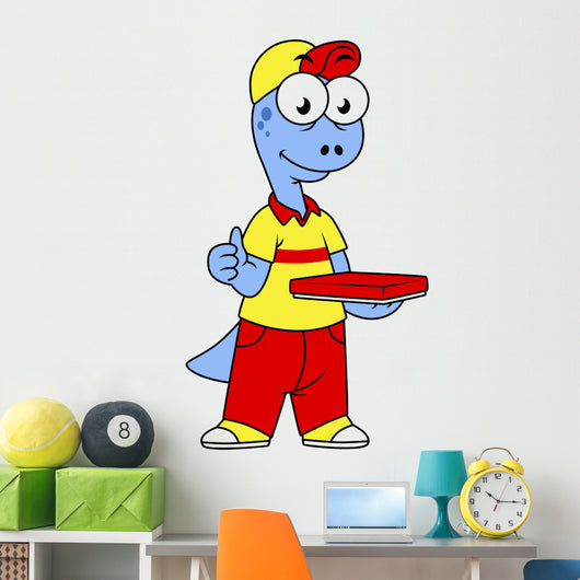 Illustration Brontosaurus Delivery Person Wall Decal