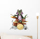 Illustration Chasmosaurus Playing Drums Wall Decal