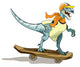 Illustration Raptor Skateboarding Wall Decal