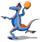 Illustration Iguanodon Playing Basketball Wall Decal