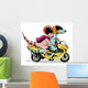 Illustration Two Raptors Riding Wall Decal