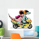 Illustration Two Raptors Riding Wall Decal