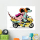 Illustration Two Raptors Riding Wall Decal