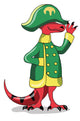 Illustration Tyrannosaur Rex Dressed Wall Decal