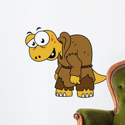 Cartoon Illustration Dinosaur Hunchback Wall Decal shown on a wall
