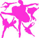 Hot Pink Ballet Silhouette Wall Decal Stickers Wall Decal