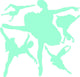 Light Blue Ballet Silhouette Wall Decal Stickers Wall Decal