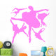 Pink Ballet Silhouette Set Wall Decal Stickers Wall Decal