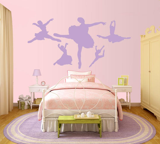 Lavender Ballerina Silhouette Wall Decal Sticker Set Wall Decal