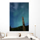 Aurora above Totem Pole Wall Decal