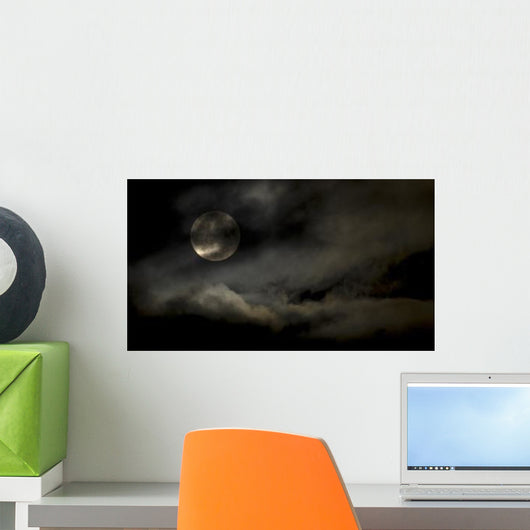 Harvest Moon through Clouds Wall Decal