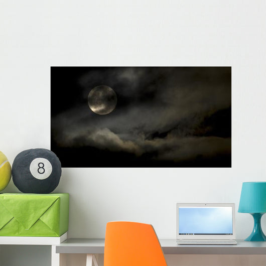 Harvest Moon through Clouds Wall Decal