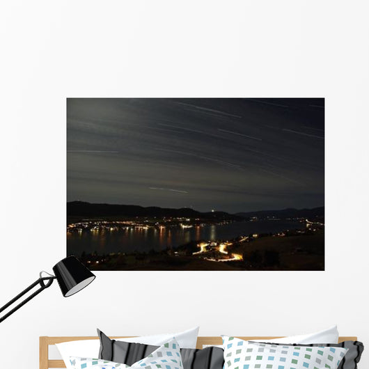 Star Trails over Okanagan Wall Decal