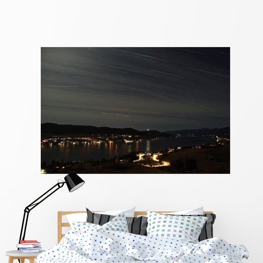 Star Trails over Okanagan Wall Decal