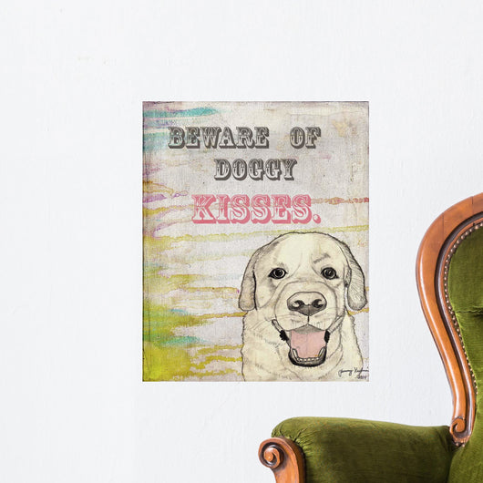 Beware Doggy Kisses Wall Decal
