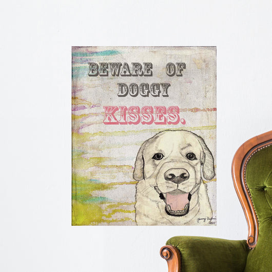 Beware Doggy Kisses Wall Decal