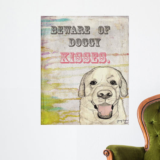 Beware Doggy Kisses Wall Decal