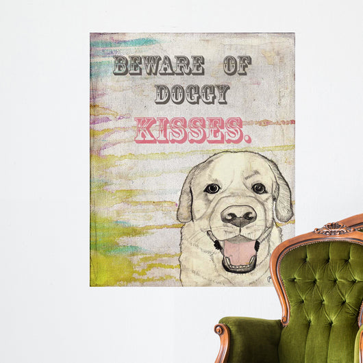 Beware Doggy Kisses Wall Decal