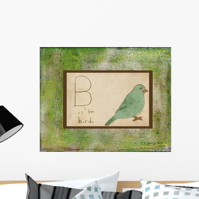 B Is for Bird Wall Decal shown on a wall