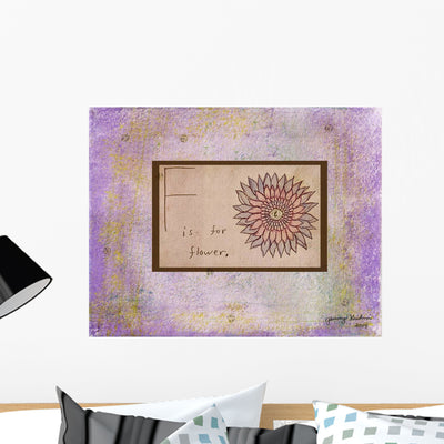 F Is for Flower Wall Decal shown on a wall