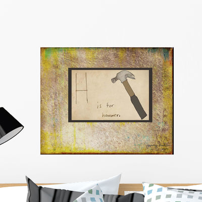 H Is for Hammer Wall Decal shown on a wall