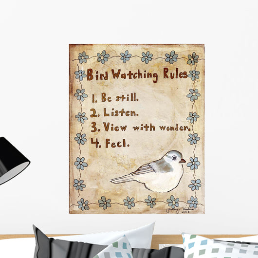 Bird Watching Rules Wall Decal