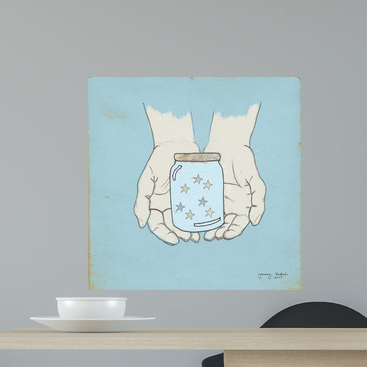 Jar Wishes Blue Wall Decal
