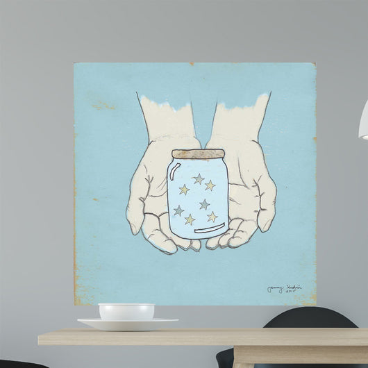 Jar Wishes Blue Wall Decal
