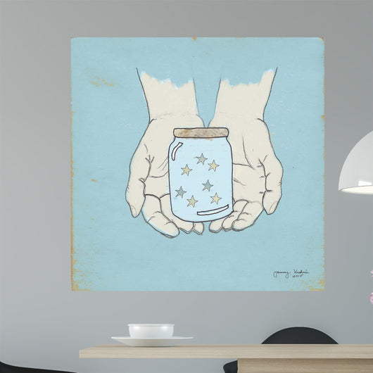 Jar Wishes Blue Wall Decal
