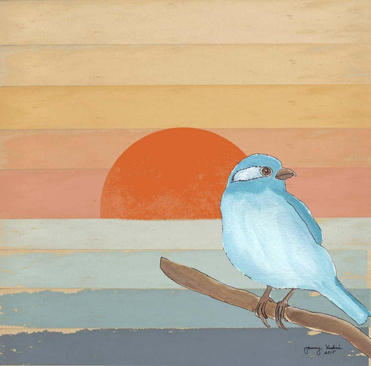 Blue Bird Water Wall Decal