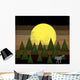Nighttime Forest with Wolf Wall Decal