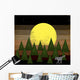 Nighttime Forest with Wolf Wall Decal