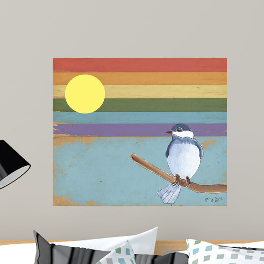 Rainbow and Bird Wall Decal