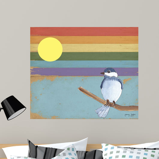 Rainbow and Bird Wall Decal