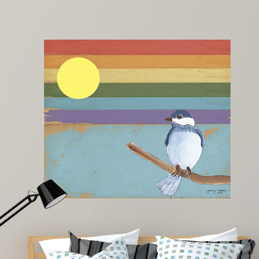 Rainbow and Bird Wall Decal