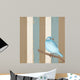 Teal Bird with Stripes Wall Decal