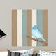 Teal Bird with Stripes Wall Decal