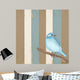 Teal Bird with Stripes Wall Decal