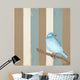 Teal Bird with Stripes Wall Decal