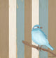 Teal Bird with Stripes Wall Decal