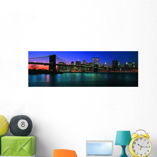 New York City Skyline with the Brooklyn Bridge 1 Wall Mural