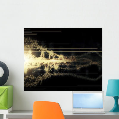 Burst Energy Forms into Wall Decal shown on a wall
