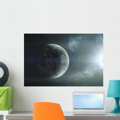 Fleet Colonization Ships Departing Wall Decal shown on a wall