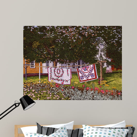 Quilts Clothespins Wall Decal