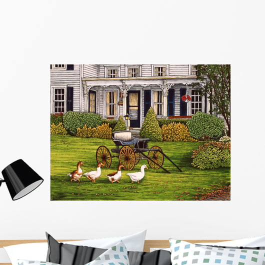 Gaggle Geese Porch Wall Decal